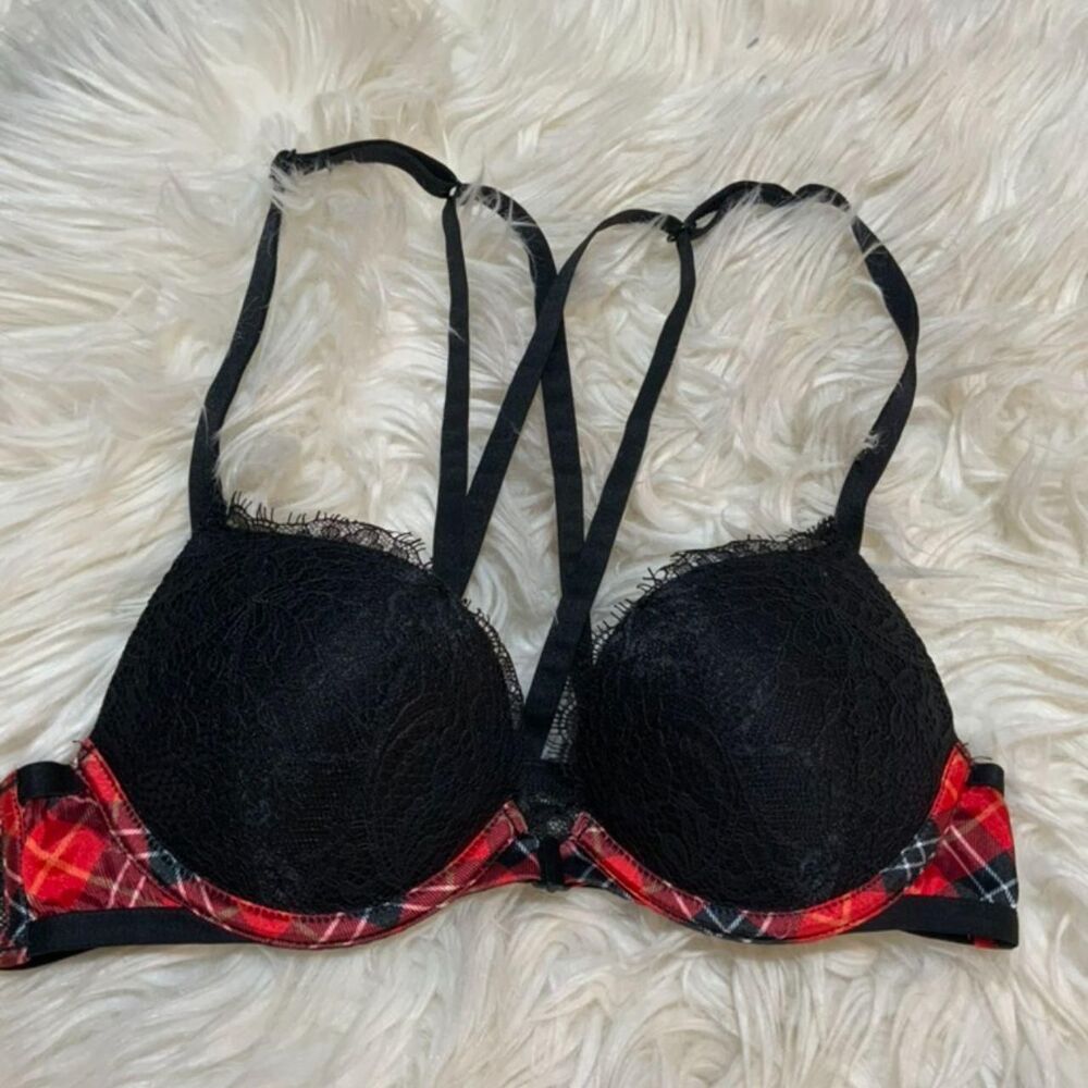 Victoria's Secret 90s Y2K Plaid Push Up Bra